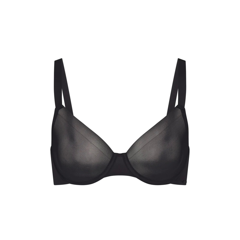 SKIMS Ultra Fine Mesh Underwire Scoop Bra Onyx Black 34DDDD